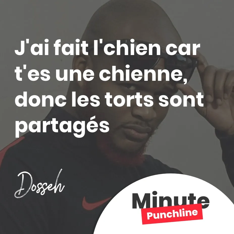 J'ai fait l'chien car t'es une chienne, donc les torts sont partagés