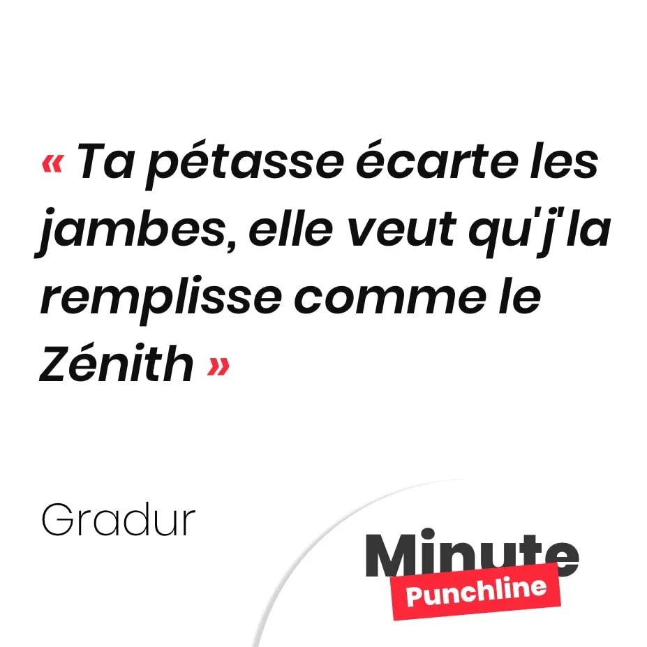 ta pétasse écarte les jambes, elle veut qu'j'la remplisse comme le Zénith