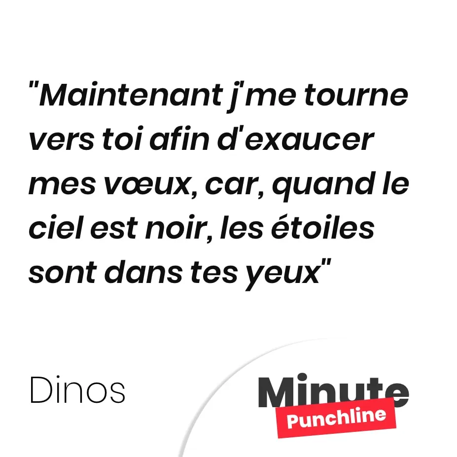 Maintenant j’me tourne vers toi afin d’exaucer mes vœux, car, quand le ciel est noir, les étoiles sont dans tes yeux
