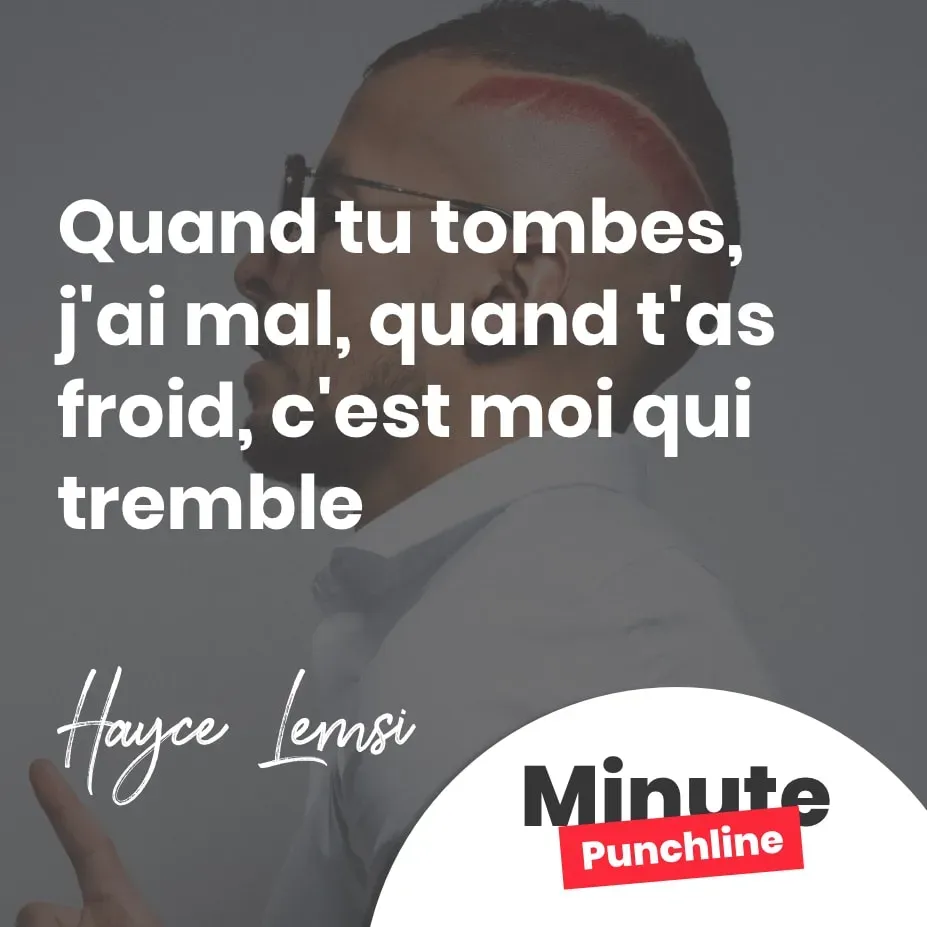 Quand tu tombes, j'ai mal, quand t'as froid, c'est moi qui tremble