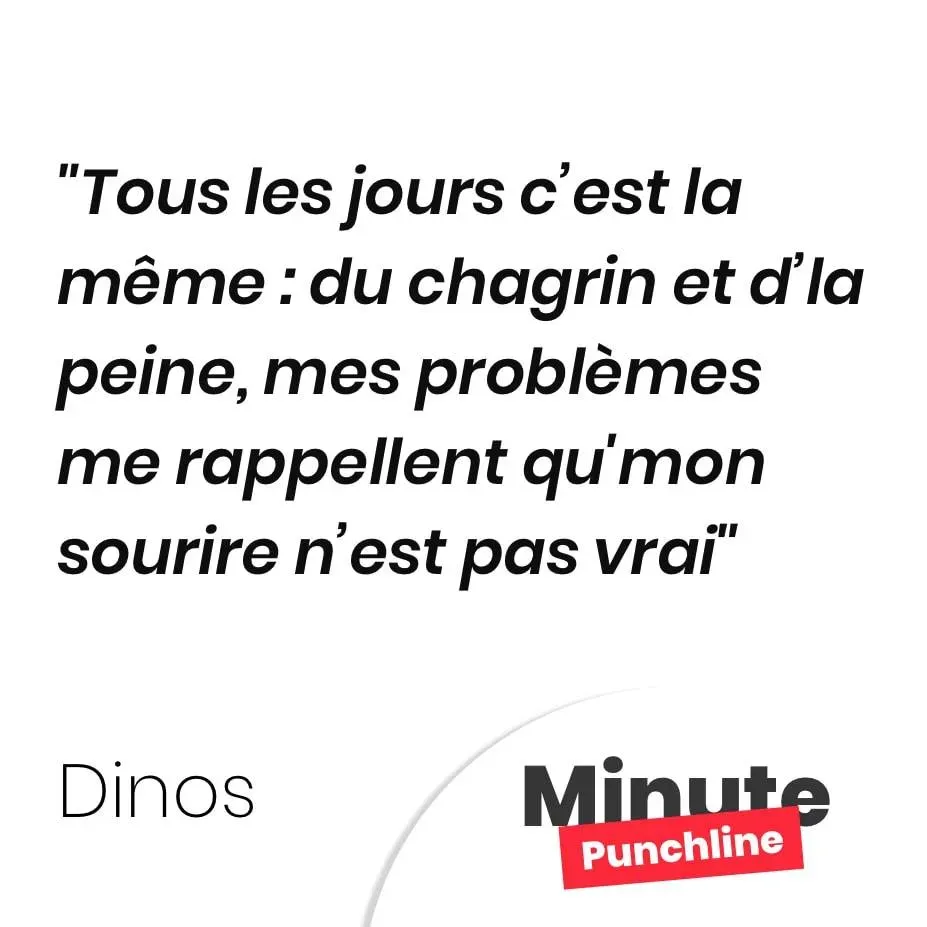 Tous les jours c’est la même : du chagrin et d’la peine, mes problèmes me rappellent qu’mon sourire n’est pas vrai