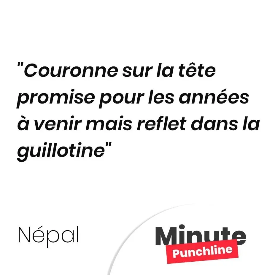 Couronne sur la tête promise pour les années à venir mais reflet dans la guillotine