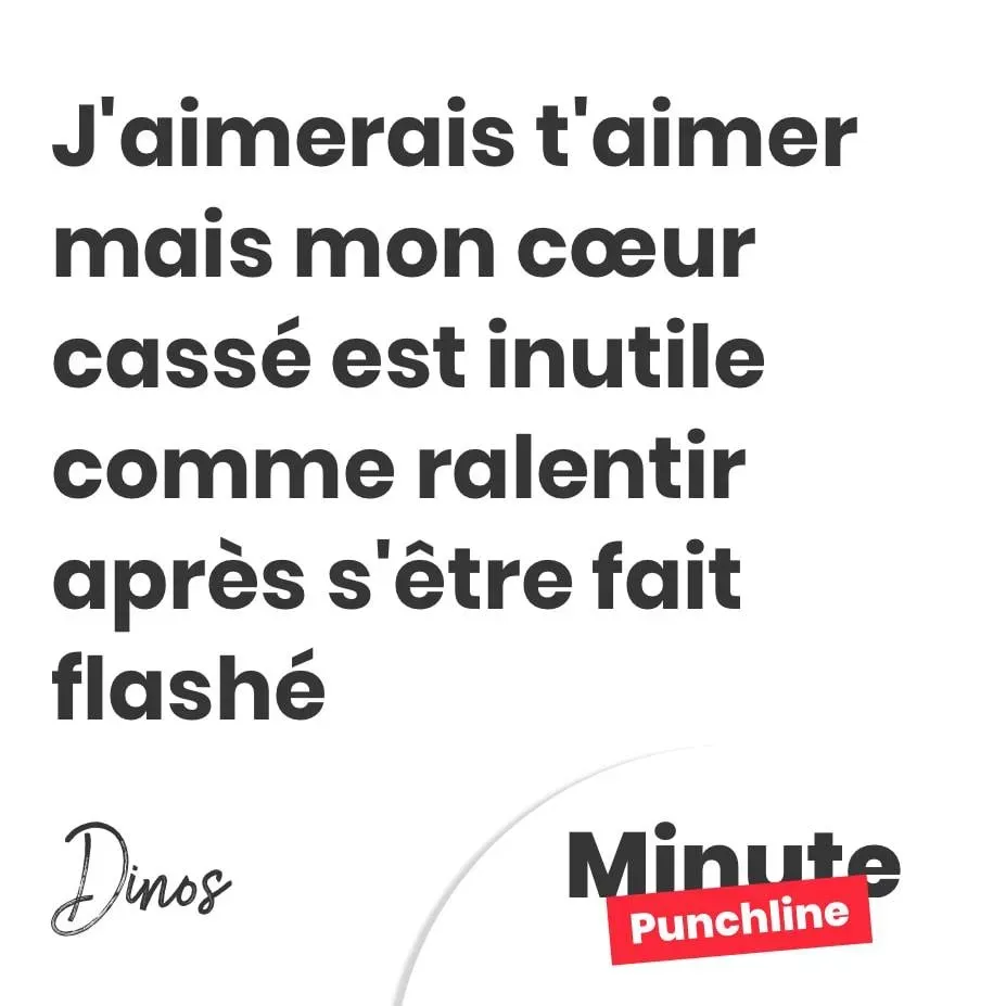 J'aimerais t'aimer mais mon cœur cassé est inutile comme ralentir après s'être fait flashé